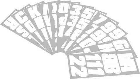 Hardline Snowmobile Lettering Registration Kit 2 in. - 500 Solid White/ thumbnail 1