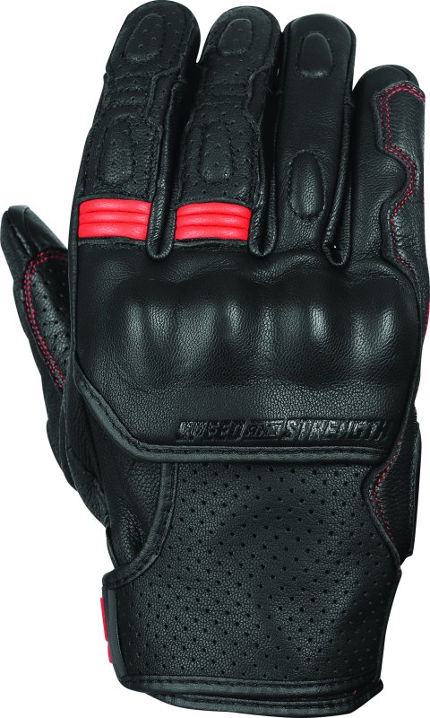 Speed and Strength Twist of Fate Leather Gloves Black/Red - XL thumbnail 3