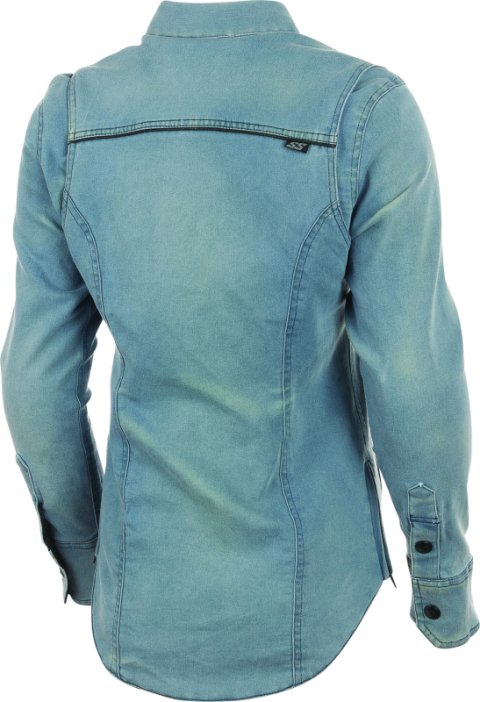 Speed and Strength Speed Society Armored Moto Shirt Denim Blue Womens - XS thumbnail 2