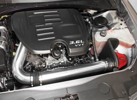 Spectre 11-17 Challenger/Charger 3.6L Air Intake Kit - Polished w/Red Filter thumbnail 5