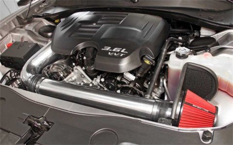 Spectre 11-17 Challenger/Charger 3.6L Air Intake Kit - Polished w/Red Filter thumbnail 7