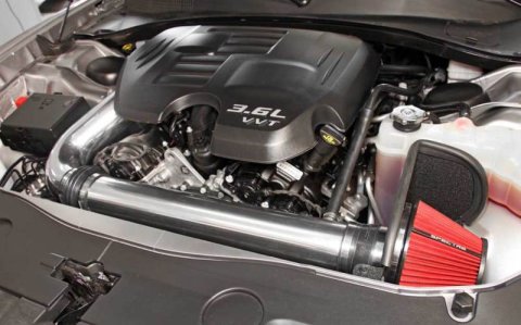 Spectre 11-17 Challenger/Charger 3.6L Air Intake Kit - Polished w/Red Filter thumbnail 8