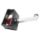Spectre 03-08 Dodge RAM 1500/2500 V8-4.7/5.7L F/I Air Intake Kit - Clear Anodized w/Red Filter thumbnail 2