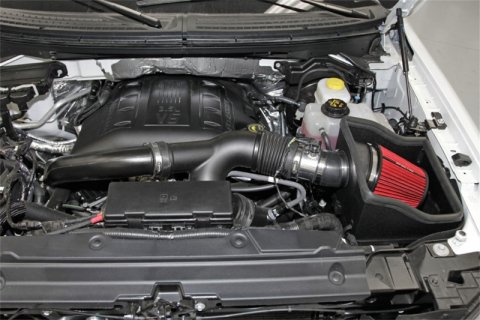 Spectre 12-14 Ford F150 V6-3.5L F/I Air Intake Kit - Polished w/Red Filter thumbnail 6