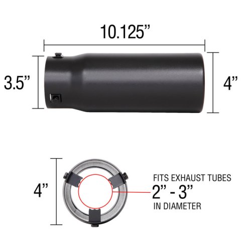 Spectre Exhaust Tip 4in. Resonated - Black thumbnail 4