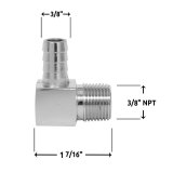 Spectre Fitting 90 Degree Barb NPT Threads (For 3/8in. Hose) - Chrome thumbnail 3