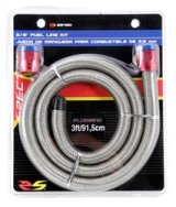 Spectre Stainless Steel Flex Fuel Line 3/8in. ID - 3ft. w/Clamps Red/Blue thumbnail 6