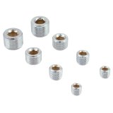 Spectre Pipe Plug Kit - Includes (2) 1/8in. / (2) 1/4in. / (2) 3/8in. / (2) 1/2in. Plugs - Chrome thumbnail 1