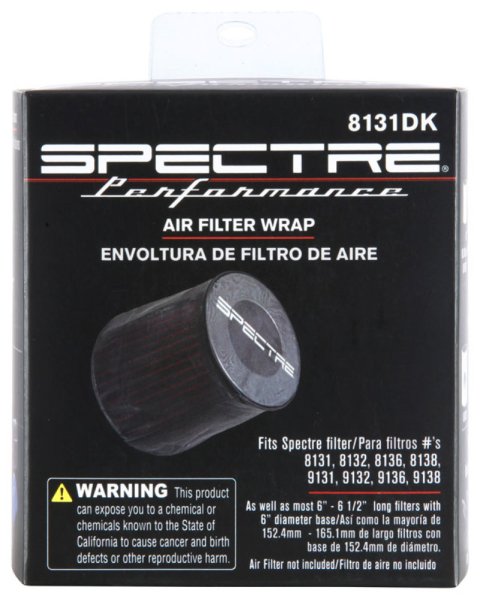 Spectre Universal Pre-Filter Wrap 6in. x 6.125in. - Black thumbnail 6