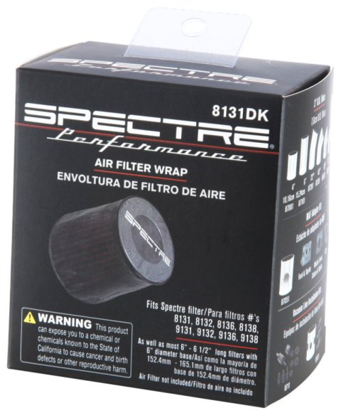 Spectre Universal Pre-Filter Wrap 6in. x 6.125in. - Black thumbnail 7
