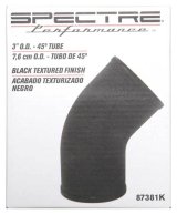 Spectre Universal Intake Elbow Tube (ABS) 3in. OD / 45 Degree - Black Textured Powdercoat thumbnail 5