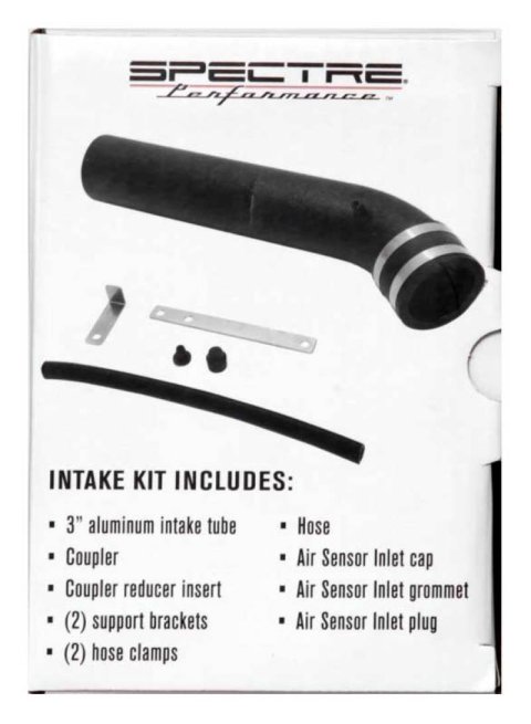 Spectre Universal Intake Tube Kit 3in. - Aluminum - Black thumbnail 1
