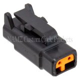 NAMZ Deutsch DTM 2-Position Plug w/2 Stamped Terminals & Wedgelock - Black (HD 74112-98BK) thumbnail 1