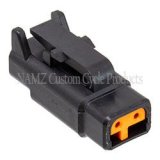 NAMZ Deutsch DTM 2-Position Plug w/2 Stamped Terminals & Wedgelock - Black (HD 74112-98BK) thumbnail 2