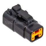 NAMZ Deutsch DTM 4-Position Plug w/4 Stamped Terminals & Wedgelock - Black (HD 74114-98BK) thumbnail 1