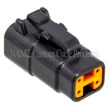 NAMZ Deutsch DTM 4-Position Plug w/4 Stamped Terminals & Wedgelock - Black (HD 74114-98BK) thumbnail 2