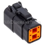 NAMZ Deutsch DTM 6-Position Plug w/6 Stamped Terminals & Wedgelock - Black (HD 74116-98BK) thumbnail 1