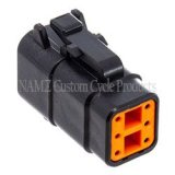 NAMZ Deutsch DTM 6-Position Plug w/6 Stamped Terminals & Wedgelock - Black (HD 74116-98BK) thumbnail 2