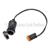 NAMZ 94-13 FLHR/FLT/FLTR/FLHT/FLHX & Trike Models Plug-N-Play Power Port w/Dust Cover (HD 91843-97) thumbnail 1