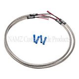 NAMZ Turn Signal Harness 24in. (SS Braided & Clear Coated - For Triple Tree Mounted Signals) thumbnail 1
