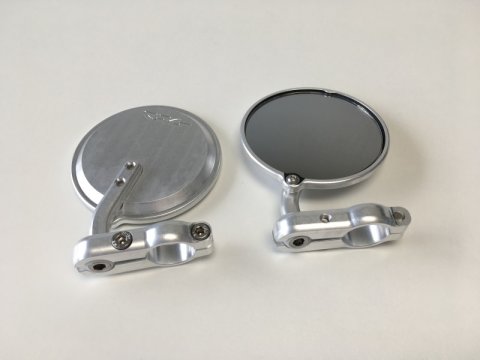 CRG Hindsight Folding 3 in. Round Bar-End Mirror Left - Silver thumbnail 3