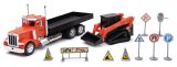 New Ray Toys Peterbilt 379 Flatbed Truck Roadwork Playset/ Scale - 1:32 thumbnail 2