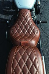 Mustang 18-21 Harley Street Bob Wide Tripper Solo Seat w/Driver Backrest Diamond Stitch - Brown thumbnail 3