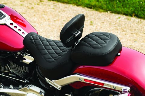 Mustang 18-21 Harley Fat Boy Wide Tripper Passenger Seat Diamond Stitch - Black thumbnail 2