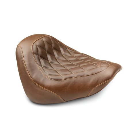 Mustang 18-21 Harley Fat Bob Wide Tripper Solo Seat Diamond Stitch - Brown thumbnail 1