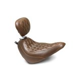 Mustang 18-21 Harley Heritage Classic, Deluxe Wide Tripper Solo Seat w/Driver Backrest Diam - Brown thumbnail 1