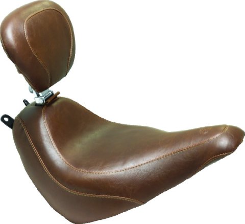 Mustang 18-21 Harley Heritage Classic, Deluxe Wide Tripper Solo Seat w/Driver Backrest - Brown thumbnail 2