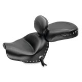 Mustang 09-17 Yamaha V-Star 950, 950 Tourer Std Touring 2PC Seat w/Driver Backrest Studs - Black thumbnail 2