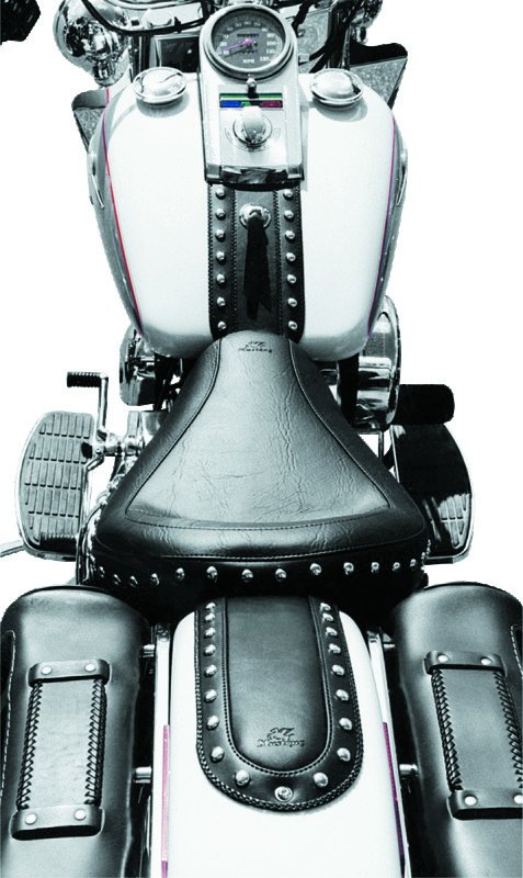 Mustang 04-21 Harley Sportster 4.5 Wide Touring Solo Seat w/Driver Backrest - Black