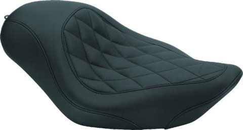 Mustang 02-08 Honda VTX1800C Sport Touring 2PC Seat w/Driver Backrest - Black