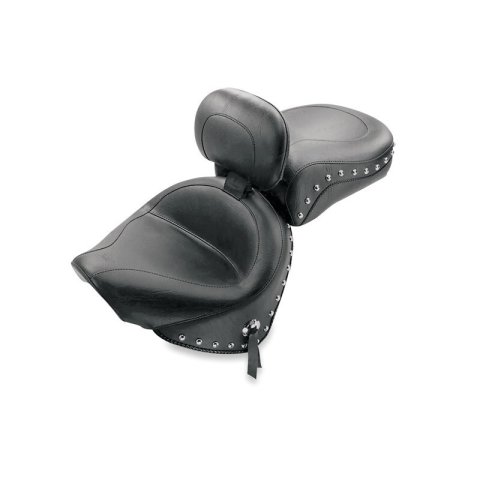 Mustang 00-11 Yamaha V-Star 1100 Classic,02-11 V-Star 1100 Silverado Touring 2PC Seat w/Studs- Black thumbnail 2