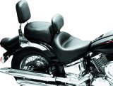 Mustang 99-11 Yamaha V-Star 1100 Custom Wide Touring 2PC Seat w/Driver Backrest - Black thumbnail 3