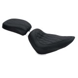 Mustang 84-06 Harley Standard Rear Tire Wide Tripper Solo Seat Diamond Stitch - Black thumbnail 1