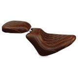 Mustang 11-13 Harley Blackline, 12-17 Slim/Slim S Tripper Solo Seat Diam Stitch - Distressed Brown thumbnail 2