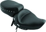 Mustang 91-05 Harley Dyna Wide Touring 1PC Seat w/Studs - Black thumbnail 1