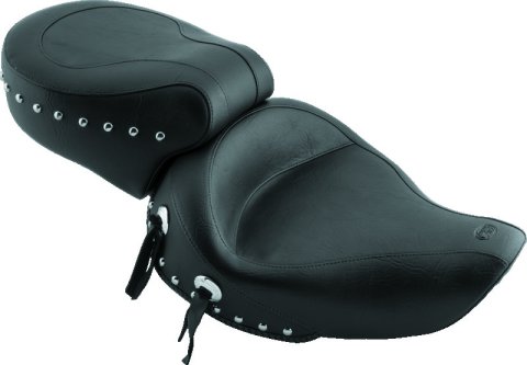 Mustang 91-05 Harley Dyna Wide Touring 1PC Seat w/Studs - Black