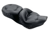 Mustang 97-07 Harley Rd King, 06-07 Str Glide, 00-05 Eagle Tour 1PC Seat w/Blk Pearl Studs - Black thumbnail 1
