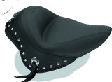 Mustang 11-13 Harley Blackline,12-17 Slim/Slim S Wide Stud Touring Solo Seat w/Studs - Black thumbnail 1