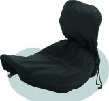 Mustang Harley Solo Seat w/Driver Backrest Rain Covers - Black thumbnail 1