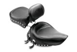 Mustang 91-05 Harley Dyna Wide Touring Recessed Passenger Seat w/Studs - Black thumbnail 1