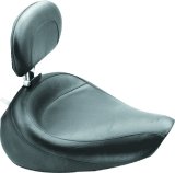 Mustang 91-05 Harley Dyna Wide Touring Solo Seat w/Driver Backrest - Black thumbnail 1