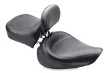 Mustang 91-05 Harley Dyna Wide Touring Solo Seat w/Driver Backrest - Black thumbnail 2
