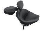 Mustang 02-09 Honda VTX1300 Retro, S ,T Wide Touring 2PC Seat w/Driver Backrest Studs - Black thumbnail 2