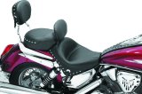 Mustang 02-09 Honda VTX1300 Retro, S ,T Wide Touring 2PC Seat w/Driver Backrest Studs - Black thumbnail 3