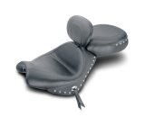 Mustang 02-08 Honda VTX1800 Retro, S ,T Wide Touring 2PC Seat w/Driver Backrest Studs - Black thumbnail 1
