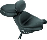 Mustang 02-08 Honda VTX1800 Retro, S ,T Wide Touring 2PC Seat w/Driver Backrest Studs - Black thumbnail 2